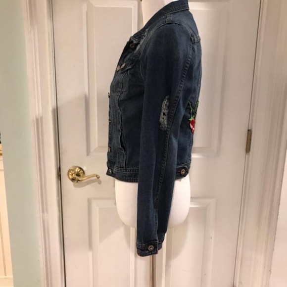 Boom Boom Jeans Distressed Denim Jacket Size S - Picture 4 of 7